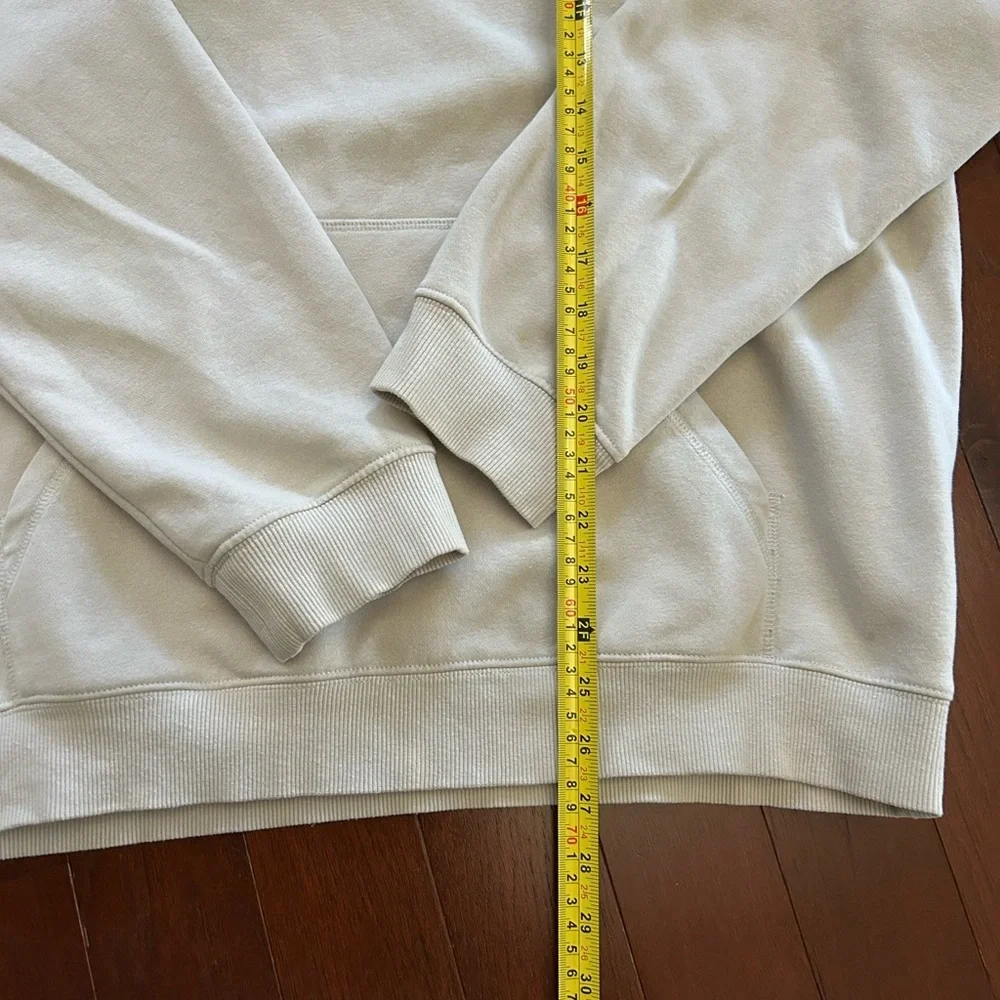 H&M Loose Fit Hoodie light beige sz large excellent used condition cotton blend - Picture 3 of 7